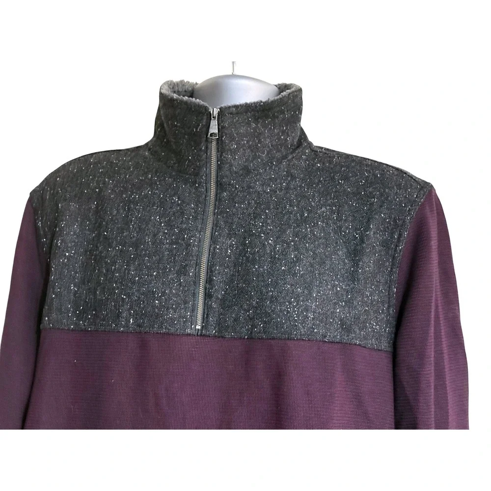 Banana Republic Men's XL Purple Heathered 1/4‎ Zip Pullover Long Sleeve